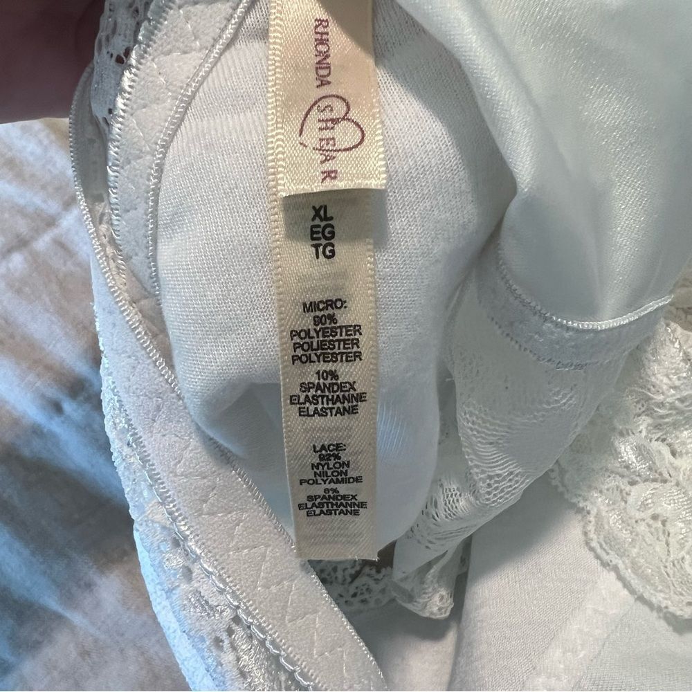 Set of 2 Rhonda Shear Lace Trimmed Bras- White and Tan - Picture 3 of 3